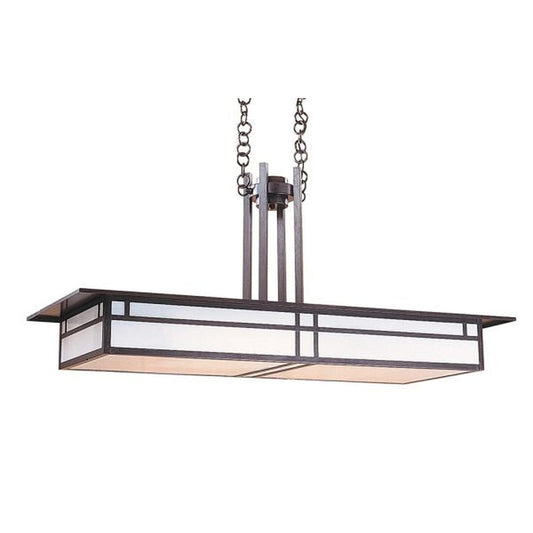 48″ Huntington Chandelier With Double T-Bar Overlay - HCM-48DTWO-BZ - Bronze by Arroyo Craftsman
