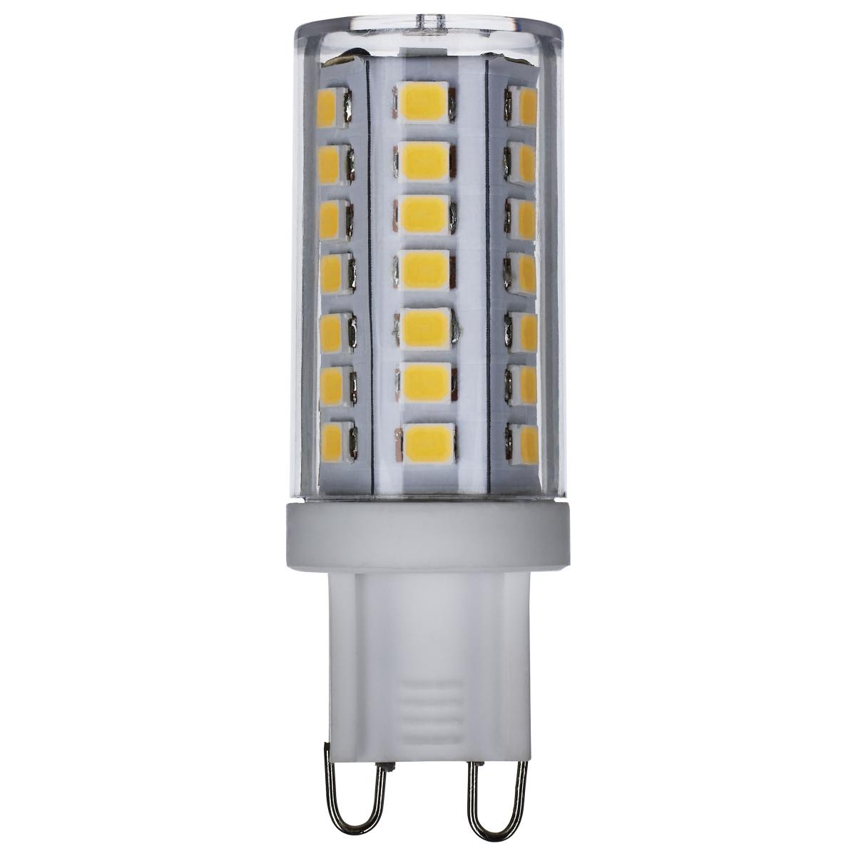 5W LED G9 Wedge Base Bulb, 550 Lumens Dimmable, 120V, 25,000 Hour Lifespan, Clear/Frosted Finish