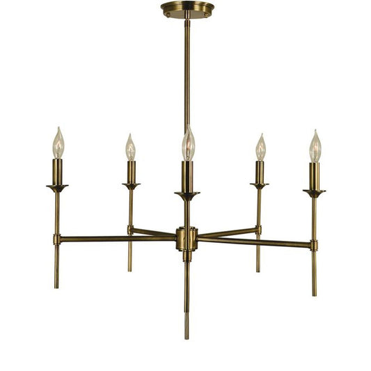 5-Light Antique Brass Chandler Chandelier - 4695 AB by Framburg