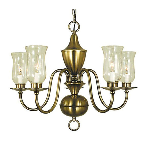 5-Light Antique Brass Jamestown Dining Chandelier - 2545 AB by Framburg