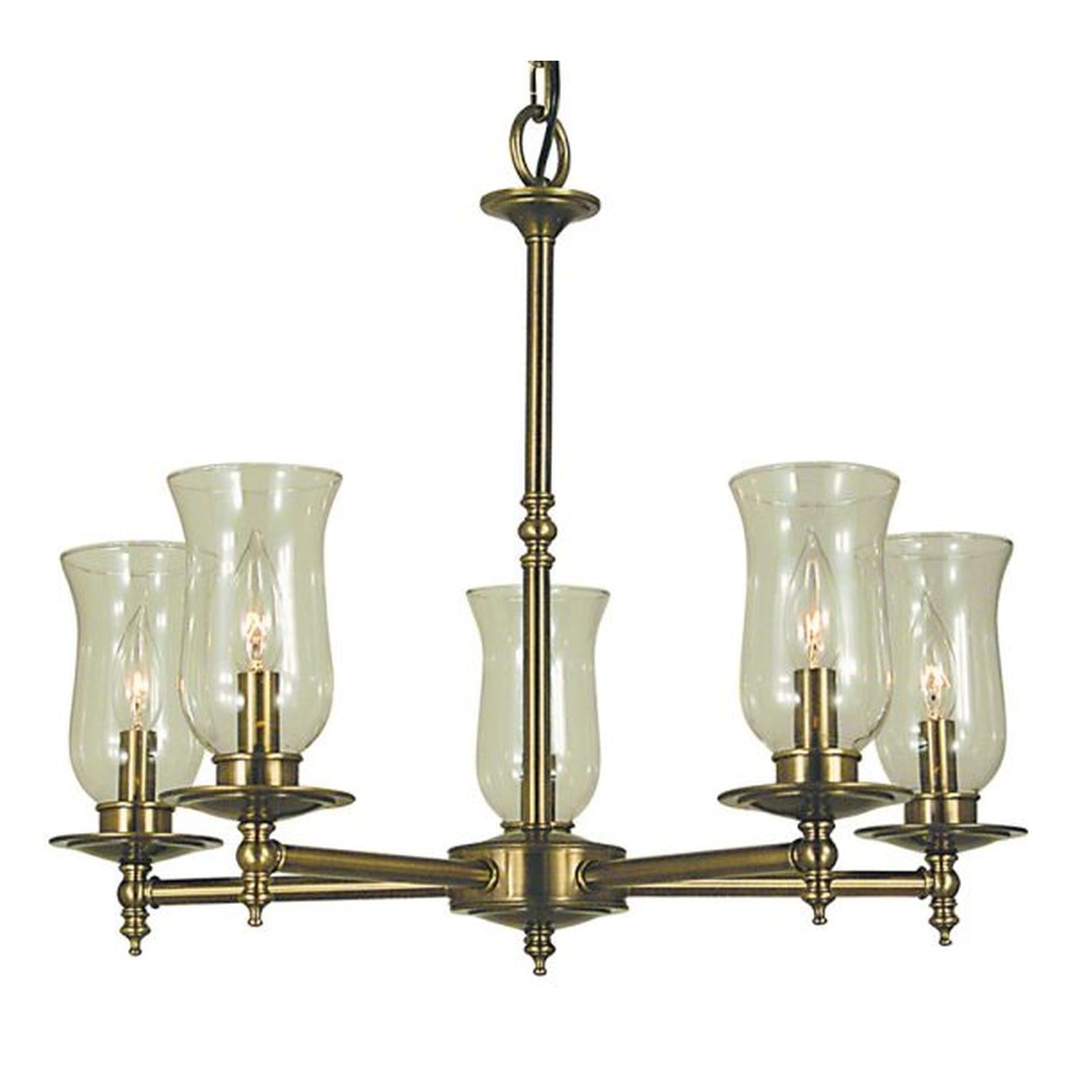 5-Light Antique Brass Sheraton Dining Chandelier - 2505 AB by Framburg