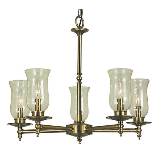 5-Light Antique Brass Sheraton Dining Chandelier - 2505 AB by Framburg