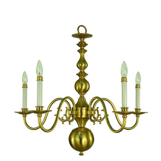 5-Light Brushed Brass Jamestown Dining Chandelier - 9125 BR by Framburg