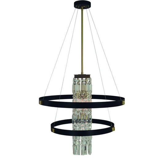 5-Light Brushed Brass With Matte Black Iris Dining Chandelier - 5735 BR/MBLACK by Framburg