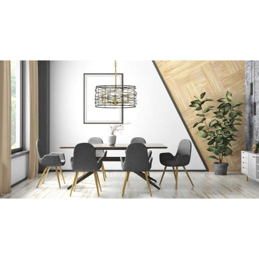 5-Light Brushed Brass/Matte Black Boca Dining Chandelier - 5615 BR/MBLACK by Framburg