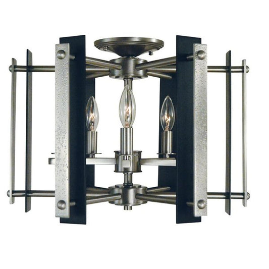 5-Light Brushed Nickel/Matte Black Bucolic Semi-Flush - L1063 BN/MBLACK by Framburg