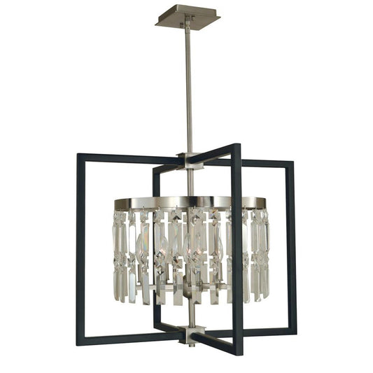 5-Light Brushed Nickel/Matte Black Hannah Chandelier - 5335 BN/MBLACK by Framburg