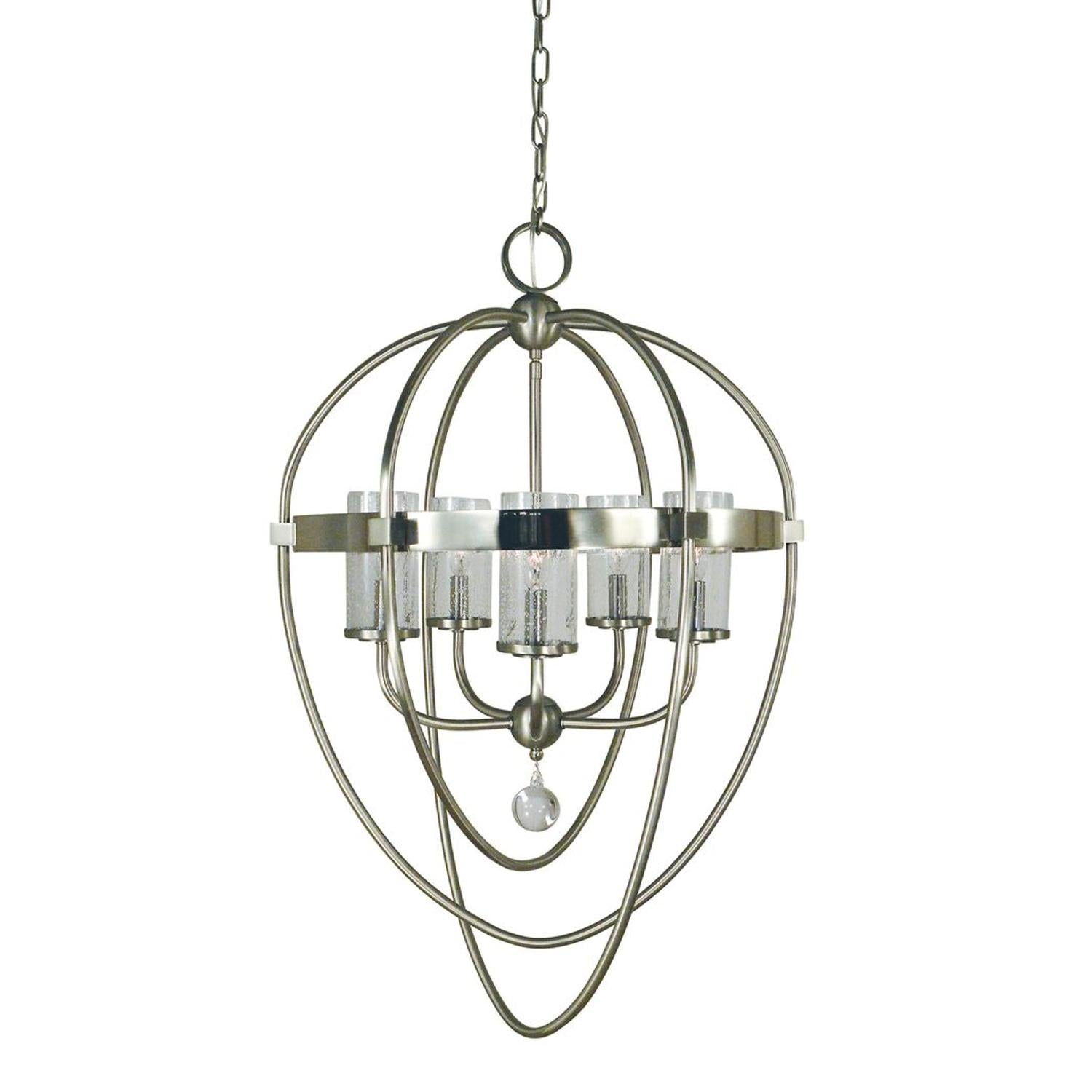 5-Light Brushed Nickel/Polished Nickel Margaux Chandelier - 3045 BN/PN by Framburg