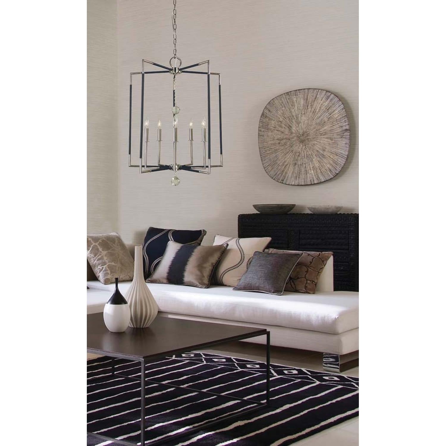 5-Light Felicity Dining Chandelier - 5042 PN/MBLACK by Framburg