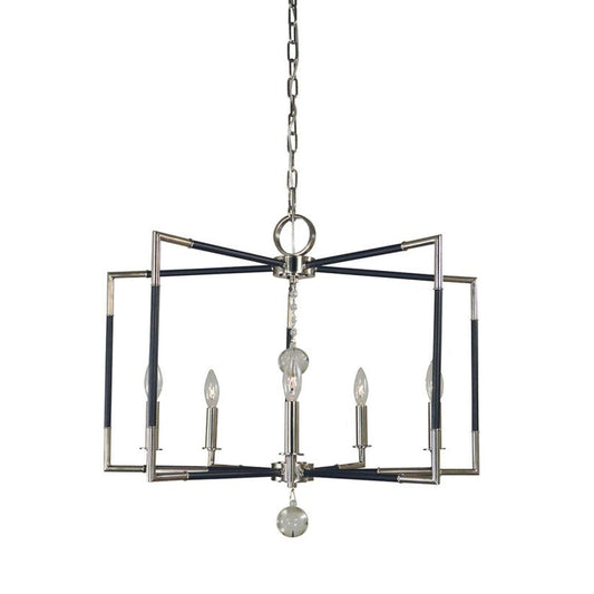 5-Light Felicity Dining Chandelier - 5046 PN/MBLACK by Framburg