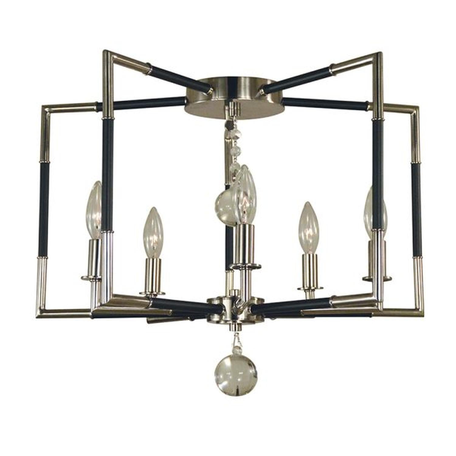 5-Light Felicity Flush Mount/Semi Flush Mount - 5040 PN/MBLACK by Framburg