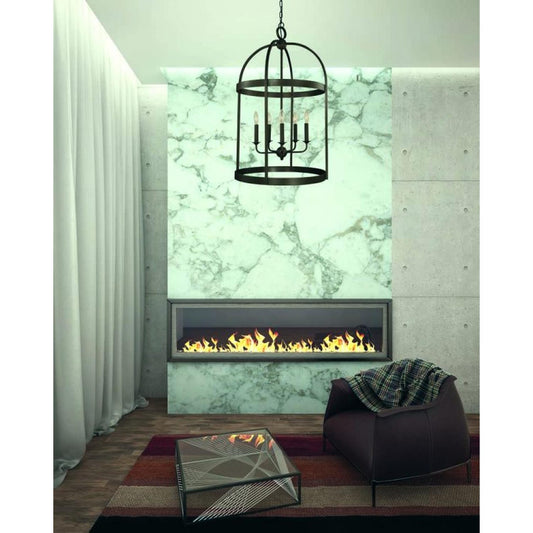 5-Light Iron Heidelberg Foyer Chandelier - 5645 IRON by Framburg
