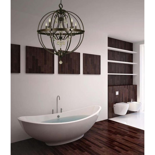 5-Light Mahogany Bronze Compass Foyer Chandelier - 1069 MB by Framburg