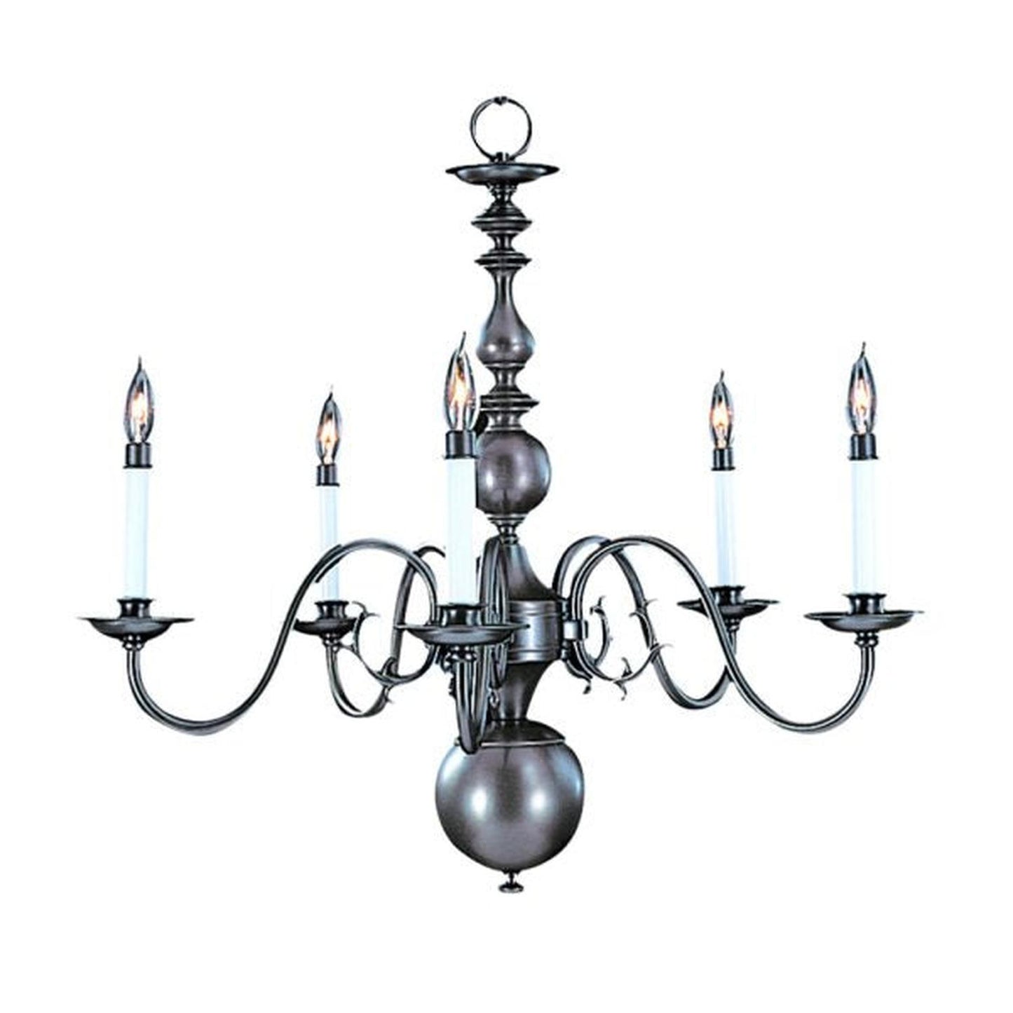5-Light Mahogany Bronze Jamestown Dining Chandelier - 9125 MB by Framburg