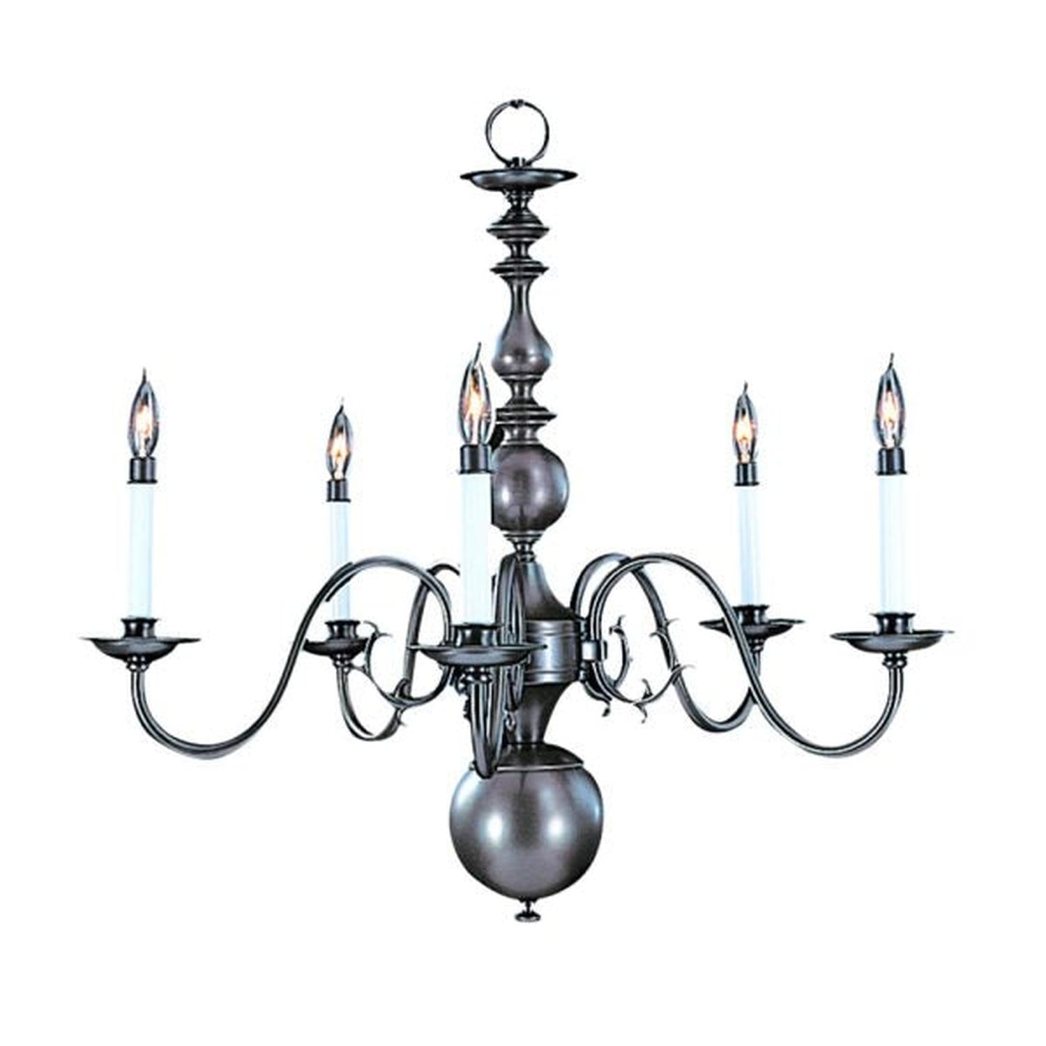 5-Light Mahogany Bronze Jamestown Dining Chandelier - 9125 MB by Framburg