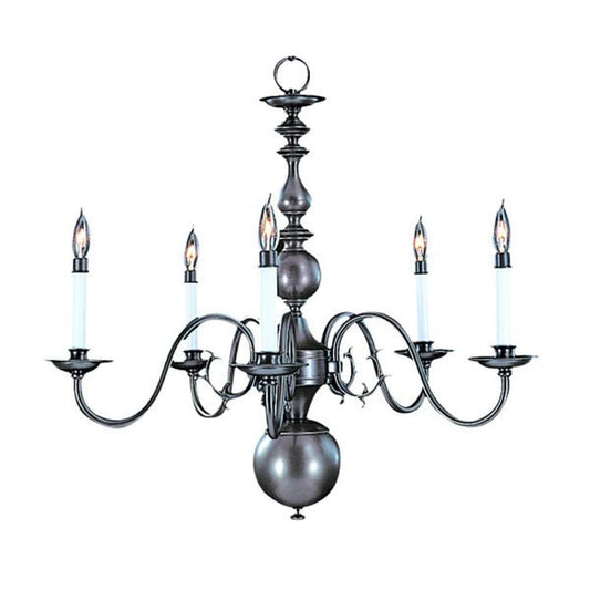 5-Light Mahogany Bronze Jamestown Dining Chandelier - 9125 MB by Framburg
