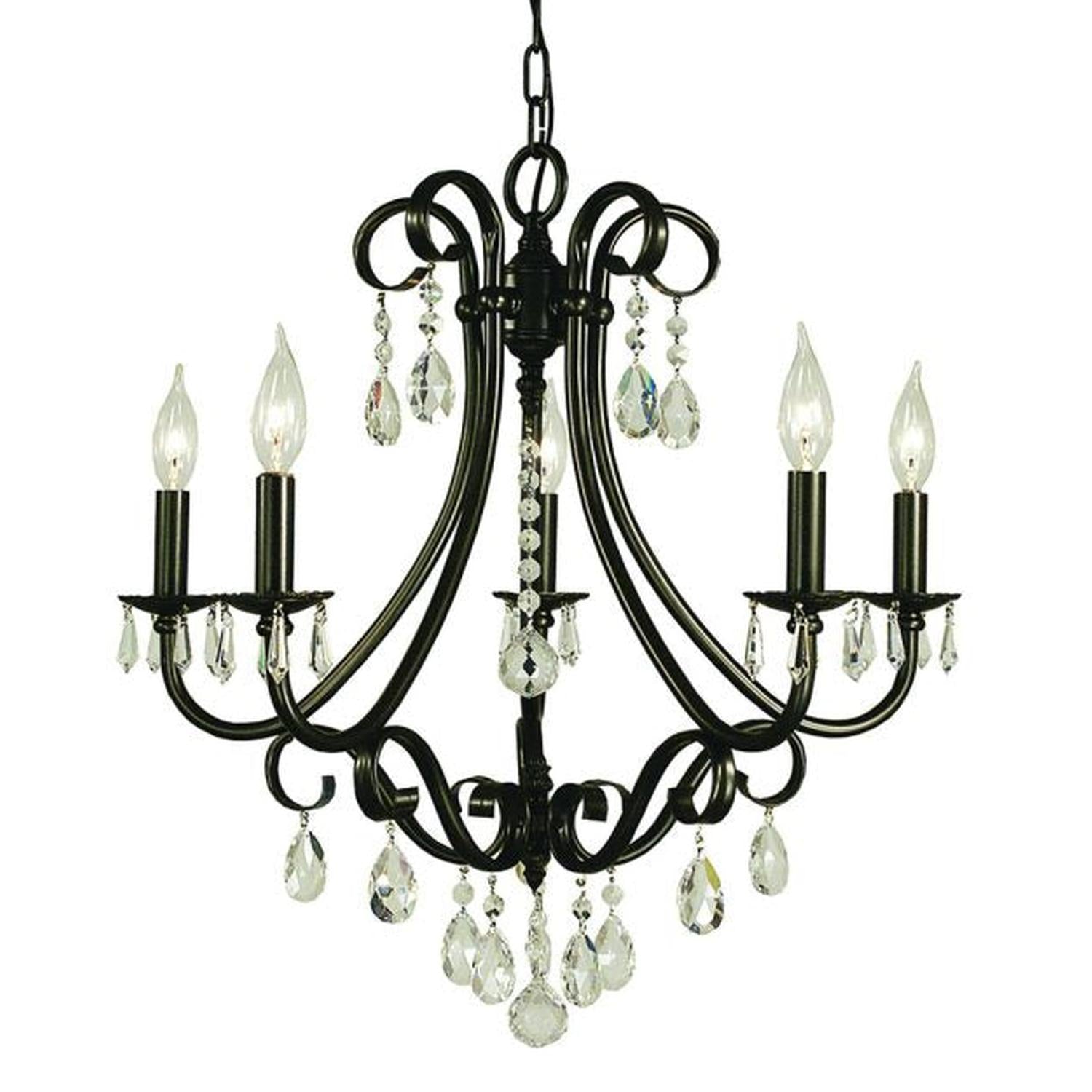 5-Light Mahogany Bronze Liebestraum Dining Chandelier - 2995 MB by Framburg