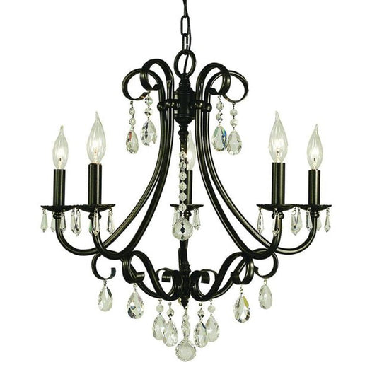 5-Light Mahogany Bronze Liebestraum Dining Chandelier - 2995 MB by Framburg