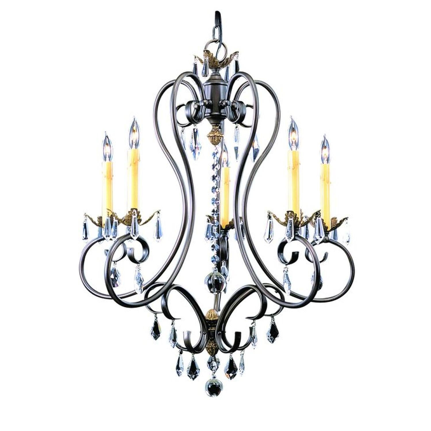 5-Light Mahogany Bronze Liebestraum Dining Chandelier - 9905 MB by Framburg