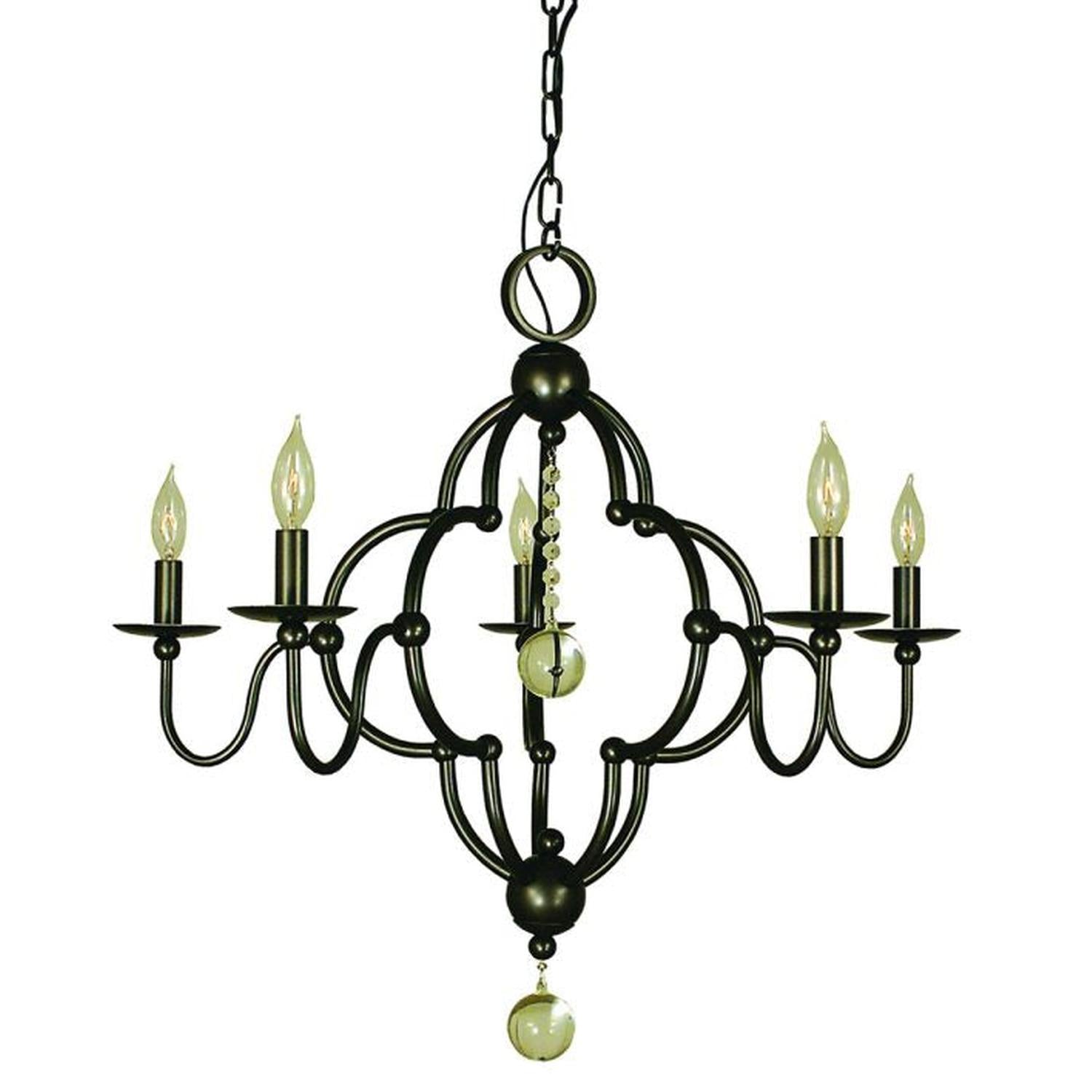 5-Light Mahogany Bronze Quatrefoil Dining Chandelier - 1161 MB by Framburg