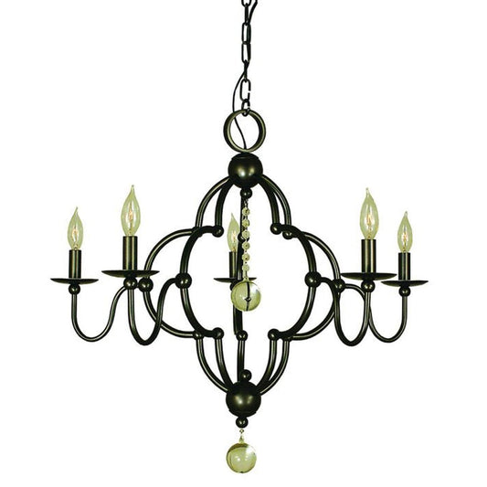 5-Light Mahogany Bronze Quatrefoil Dining Chandelier - 1161 MB by Framburg