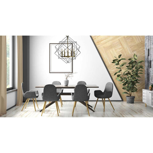 5-Light Mahogany Bronze/Antique Brass Etoile Chandelier - 4705 MB/AB by Framburg