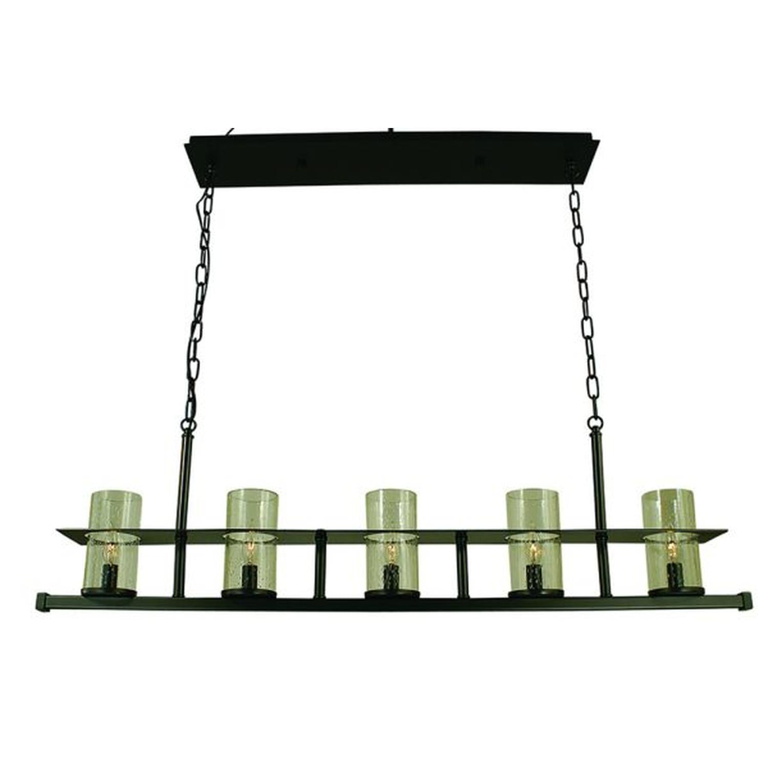5-Light Mahogany Bronze/Clear Glass Hammersmith Island - 4438 MB/C by Framburg