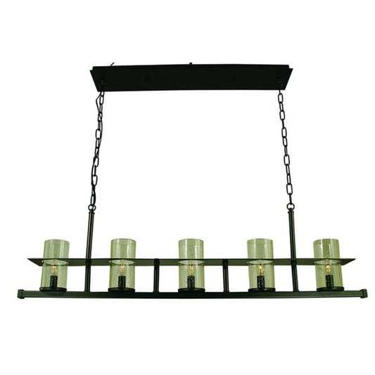 5-Light Mahogany Bronze/Clear Glass Hammersmith Island - 4438 MB/C by Framburg