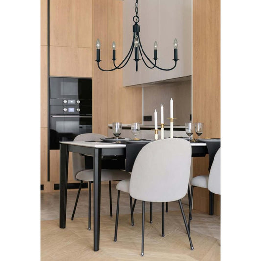 5-Light Maisonette Dining Chandelier - 1001 MBLACK by Framburg
