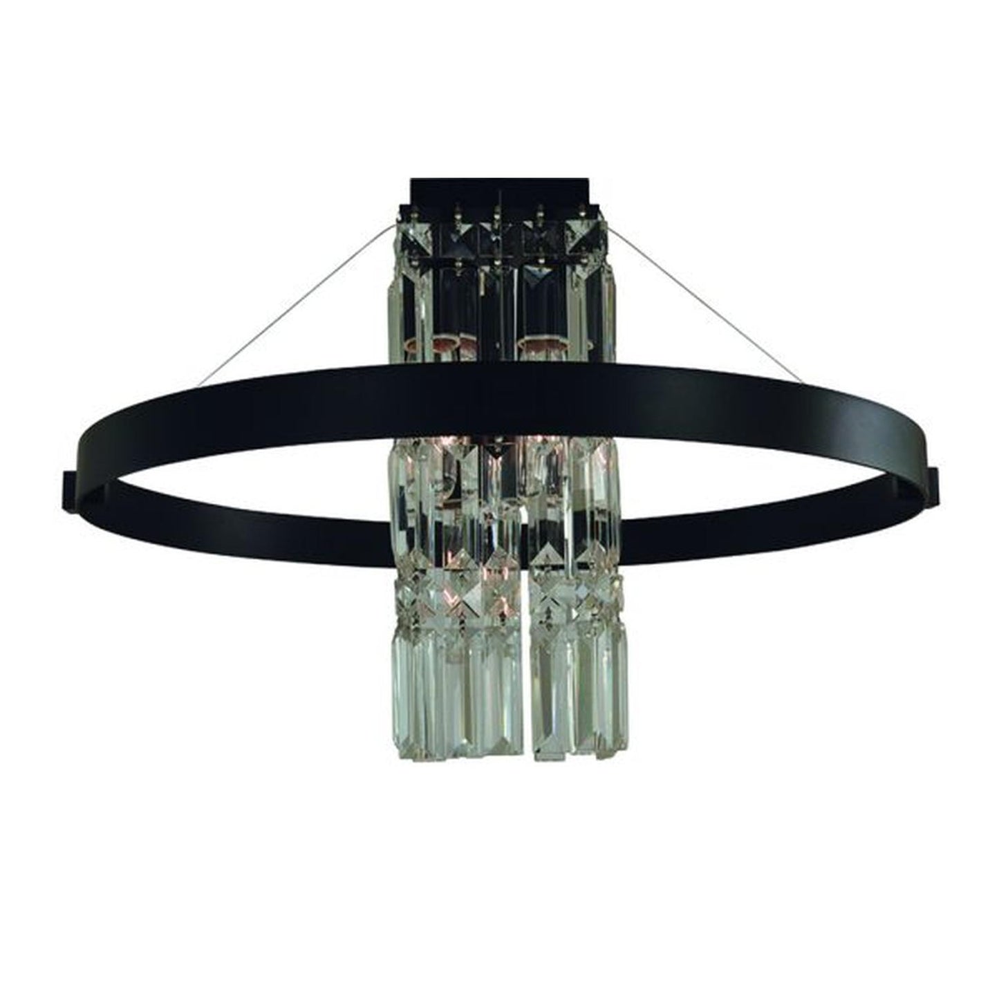 5-Light Matte Black Iris Flush Mount Chandelier - 5734 MBLACK by Framburg