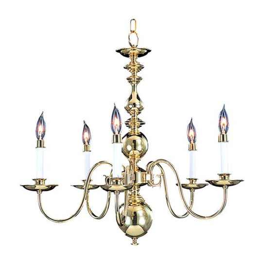 5-Light Polished Brass Jamestown Dining Chandelier - 9126 PB by Framburg