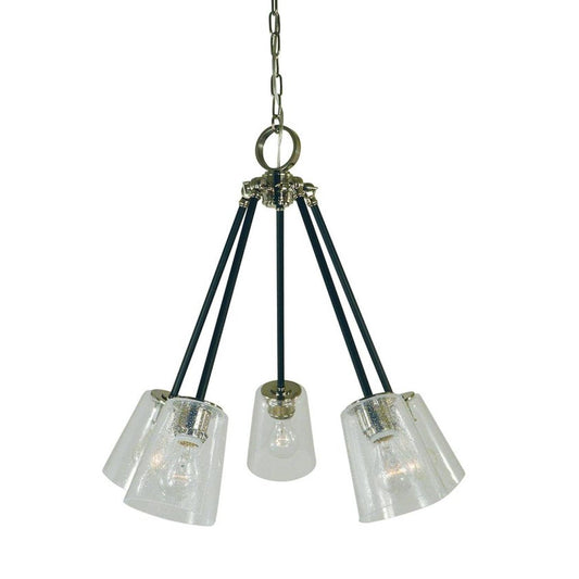 5 Light Polished Nickel/Matte Black Felix Dining Chandelier - 4999 PN/MBLACK by Framburg