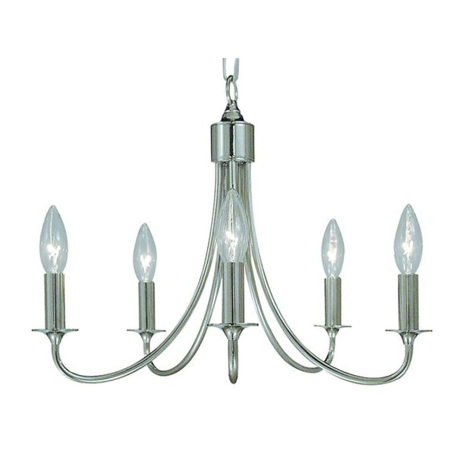 5-Light Polished Silver Maisonette Dinette Chandelier - 1004 PS by Framburg