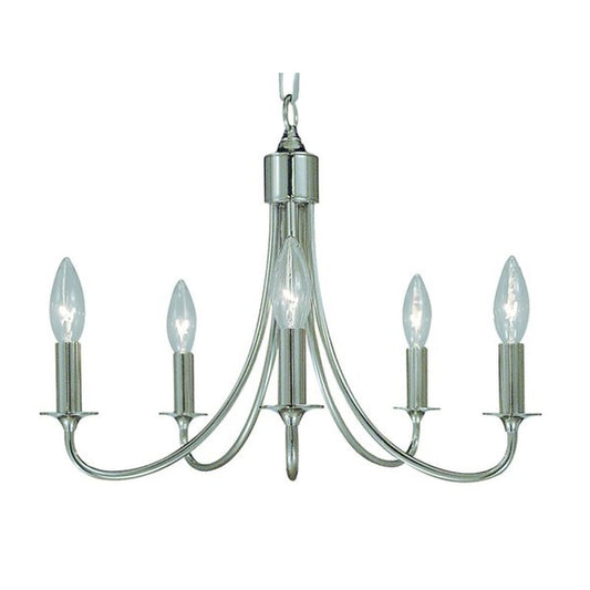 5-Light Polished Silver Maisonette Dinette Chandelier - 1004 PS by Framburg