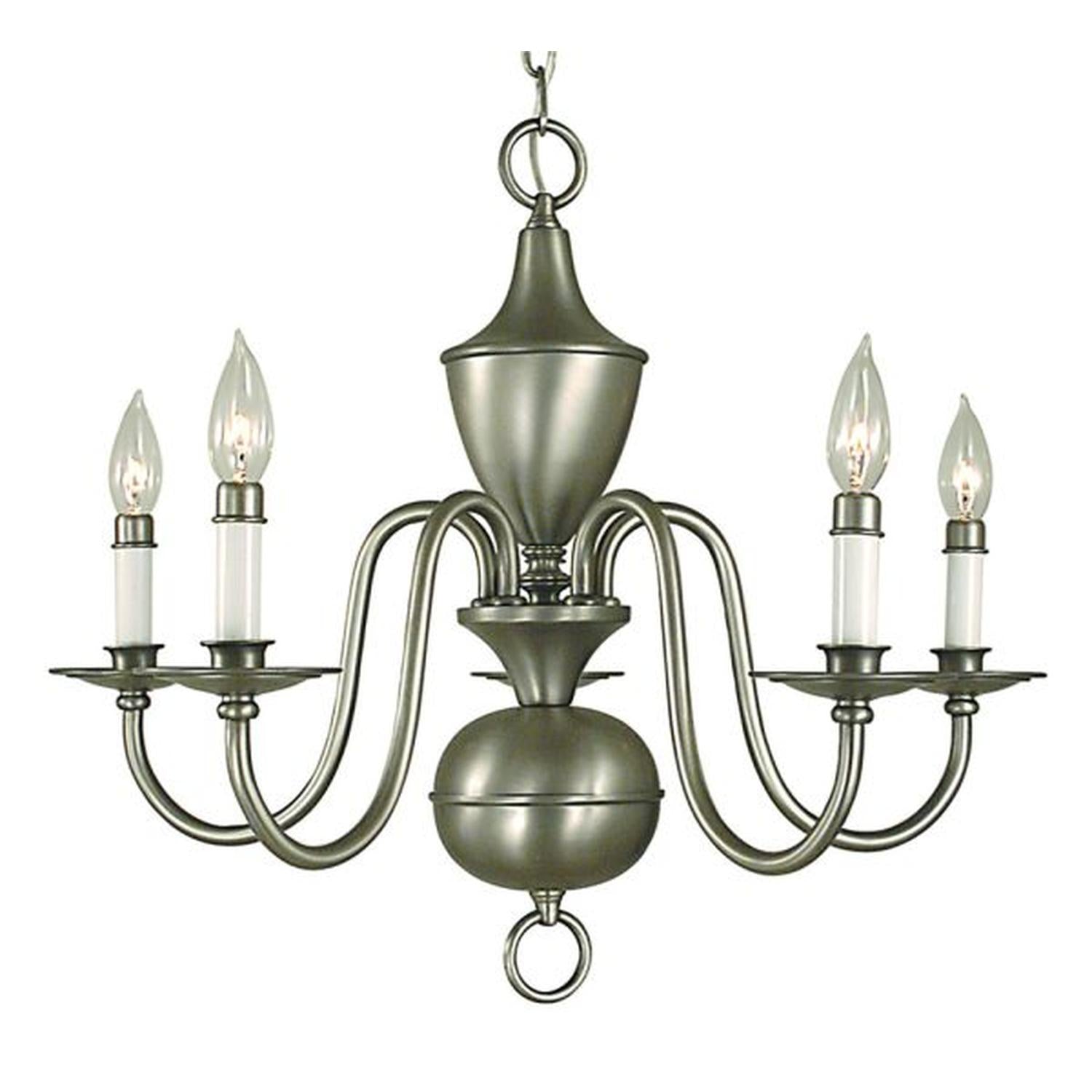 5-Light Satin Pewter Jamestown Dining Chandelier - 2525 SP by Framburg