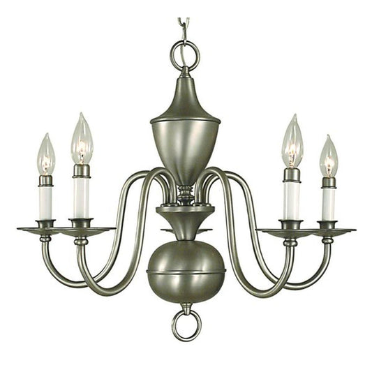 5-Light Satin Pewter Jamestown Dining Chandelier - 2525 SP by Framburg