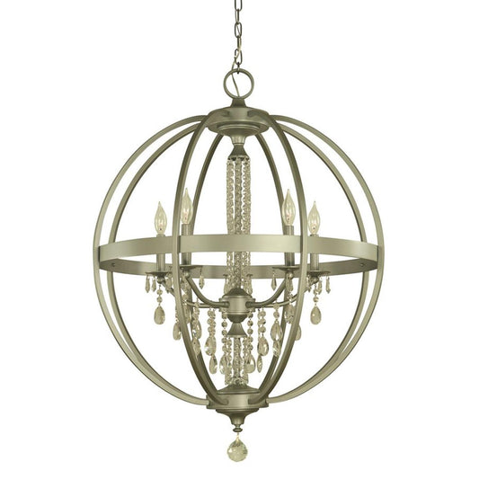 5-Light Satin Pewter Olivia Dining Chandelier - 5715 SP by Framburg