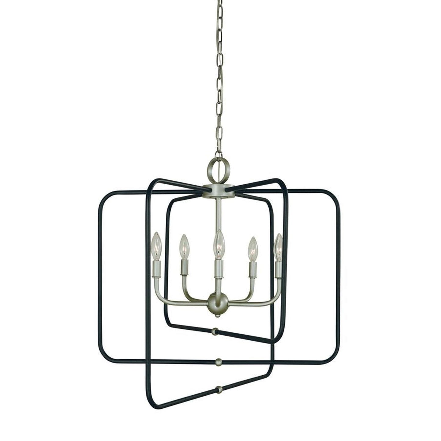 5-Light Satin Pewter With Matte Black Accents Montrose Chandelier - 5425 SP/Mblack by Framburg