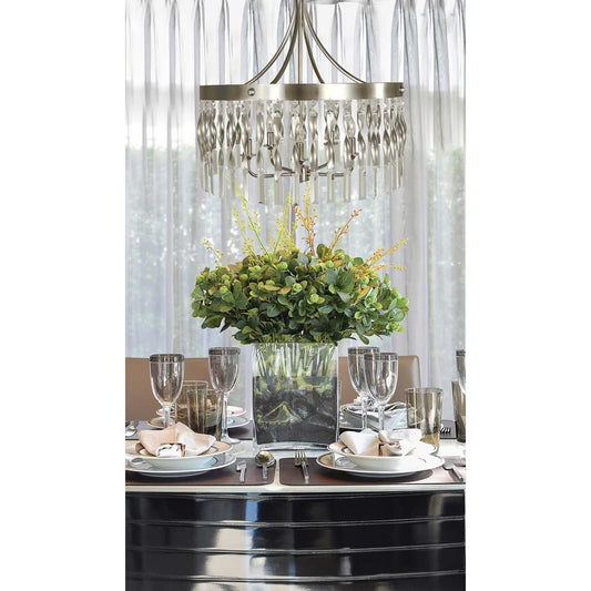 5-Light Satin Pewter/Polished Nickel Adele Lg.Pendant - 4715 SP/PN by Framburg