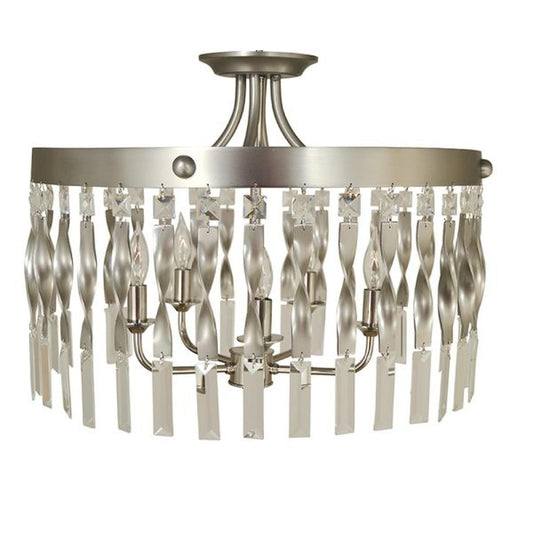 5-Light Satin Pewter/Polished Nickel Adele Semi Flush - 4713 SP/PN by Framburg