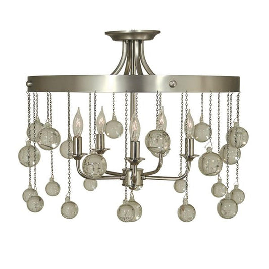 5-Light Satin Pewter/Polished Nickel Falling Stars Semi Flush - 4768 SP/PN by Framburg