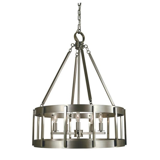 5-Light Satin Pewter/Polished Nickel Pantheon Pendant - 4665 SP/PN by Framburg