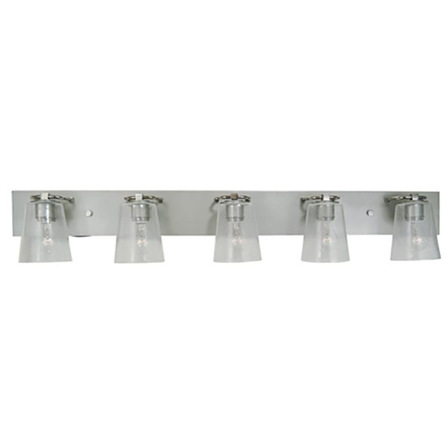 5-Light Satin Pewter/Polished Nickel/Clear Seedy Glass Mercer Bath Sconce - 4855 SP/PN/CS by Framburg