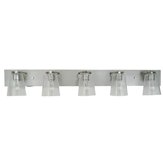 5-Light Satin Pewter/Polished Nickel/Clear Seedy Glass Mercer Bath Sconce - 4855 SP/PN/CS by Framburg