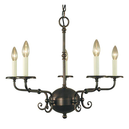5-Light Siena Bronze Jamestown Dining Chandelier - 2375 SBR by Framburg