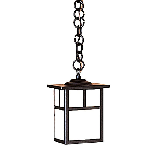 5″ Mission Pendant With T-Bar Overlay - MH-5TWO-BK - Satin Black by Arroyo Craftsman