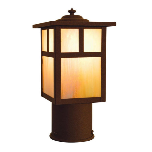 5″ Mission Post Mount With T-Bar Overlay - MP-5TGW-RB - Rustic Brown by Arroyo Craftsman