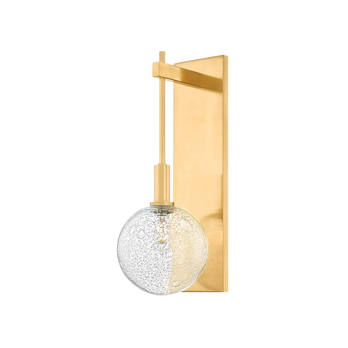 Onteora Sconce by Hudson Valley Lighting - Dimmable 1-Light Wall Light with Clear Seeded Glass Shade
