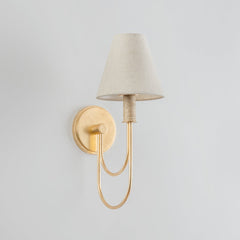 Warrensburg Wall Sconce 16.25"H by Hudson Valley Lighting, Vintage Gold Leaf Finish, Dimmable, E12 Base