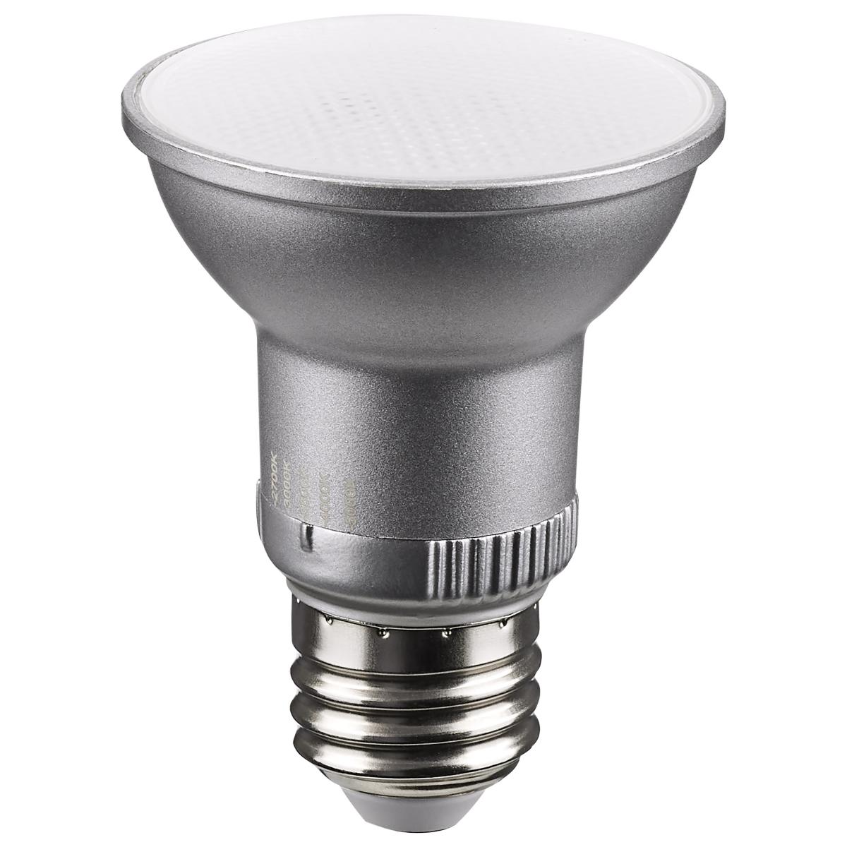 5.5W LED PAR20 Bulb, 500 Lumens, CCT Selectable 2700K-5000K, Dimmable, E26 Base, 25,000 Hours Life